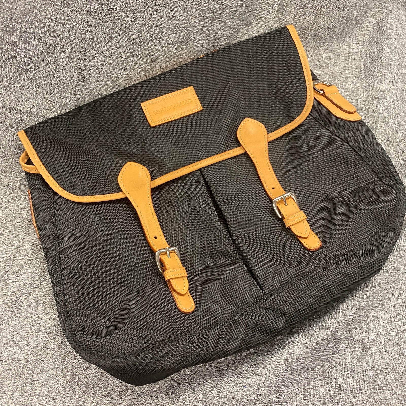 Mulholland Brothers Angler Bag sale Nylon/Leather Messenger Laptop Crossbody Bag NEW