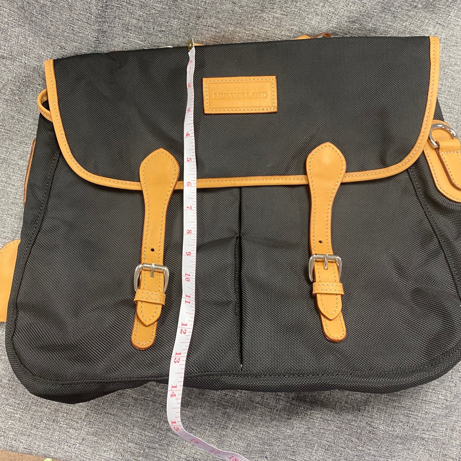 Mulholland Brothers Angler Bag sale Nylon/Leather Messenger Laptop Crossbody Bag NEW