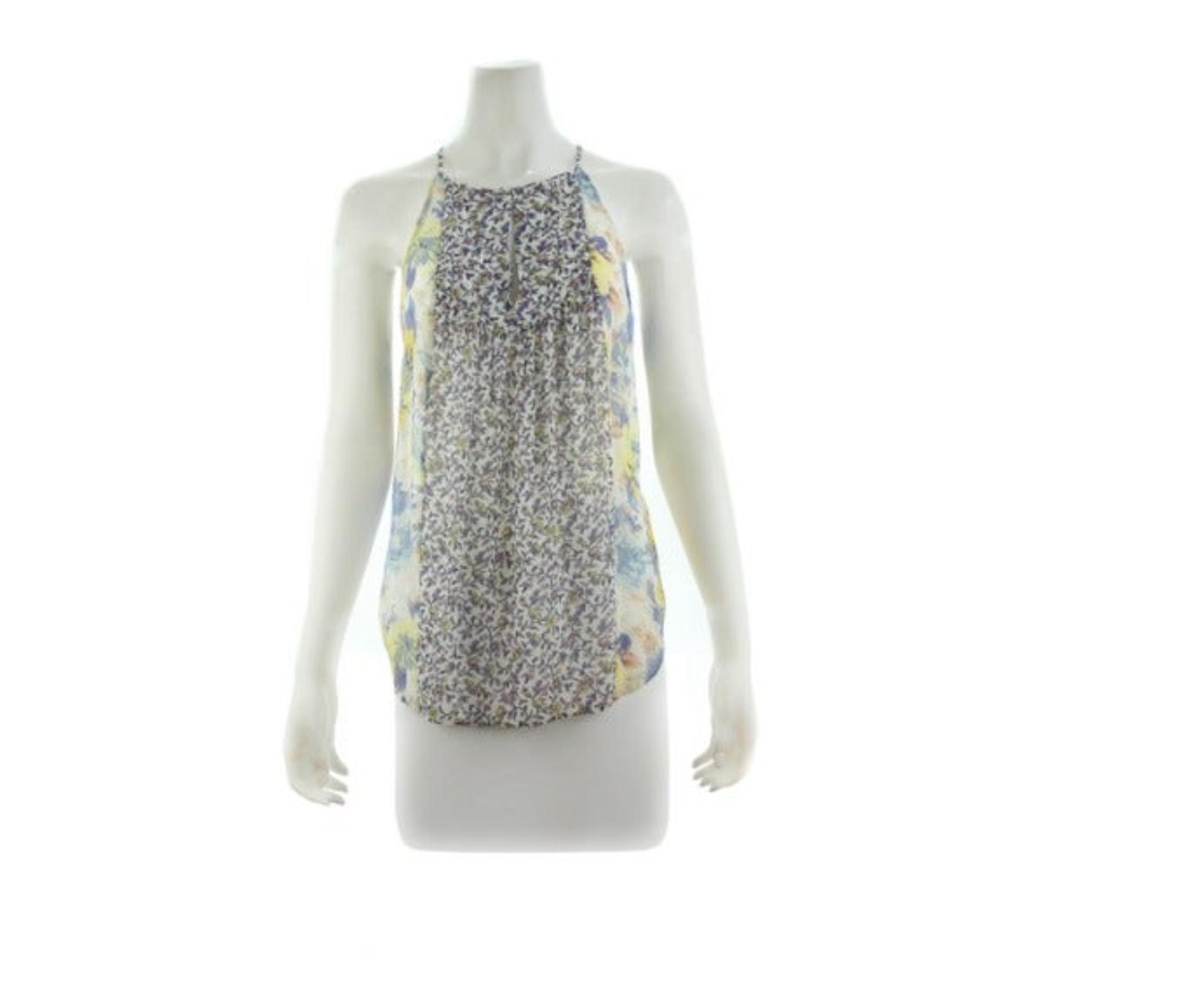 JOIE Multicolor Floral Print Silk Top