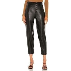 Pistola NWT Tammy Faux Leather Trouser in Slate Black Size 25