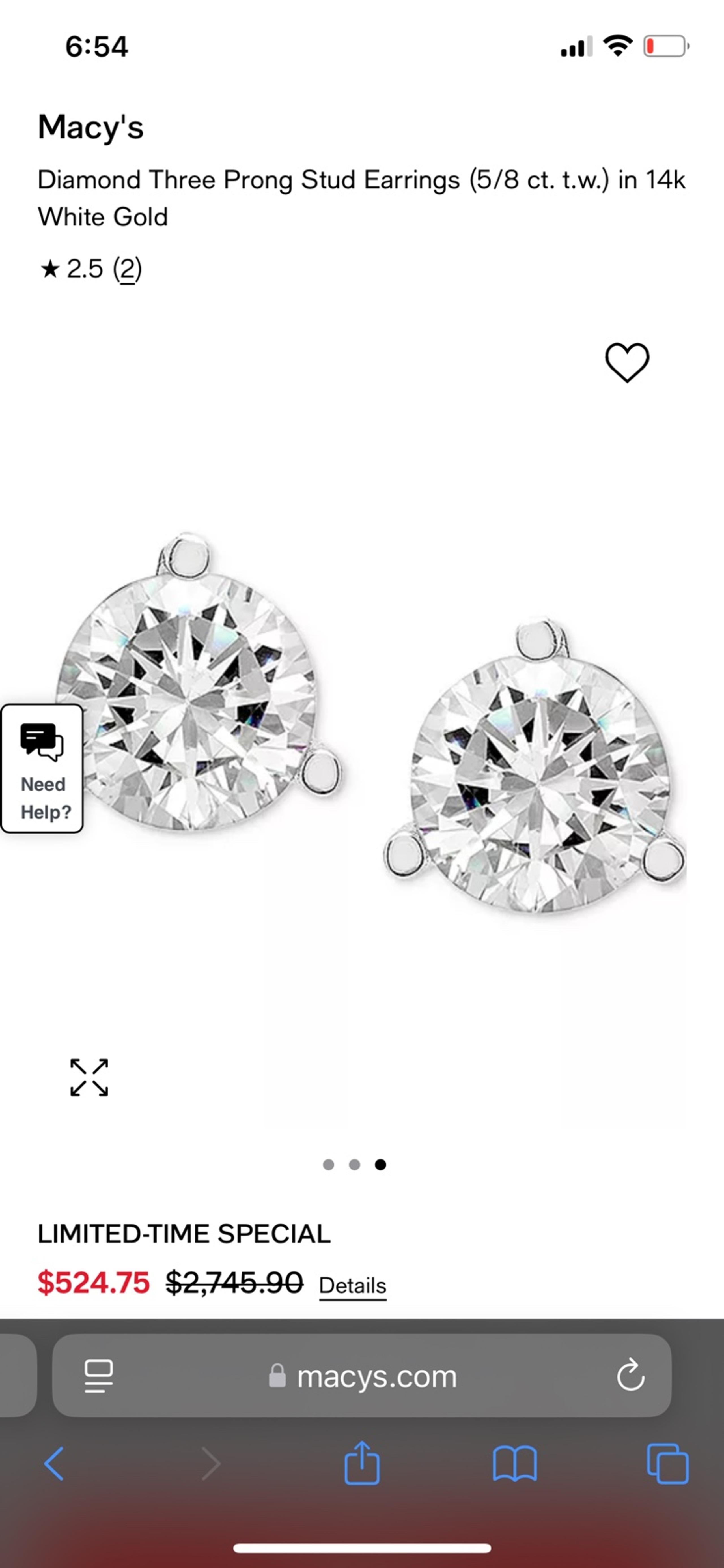 Diamond studs new in box