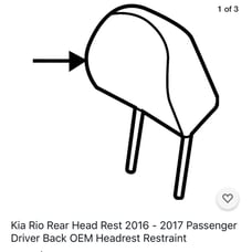 Kia Rio Backseat Head Rest 2016-2019 OEM