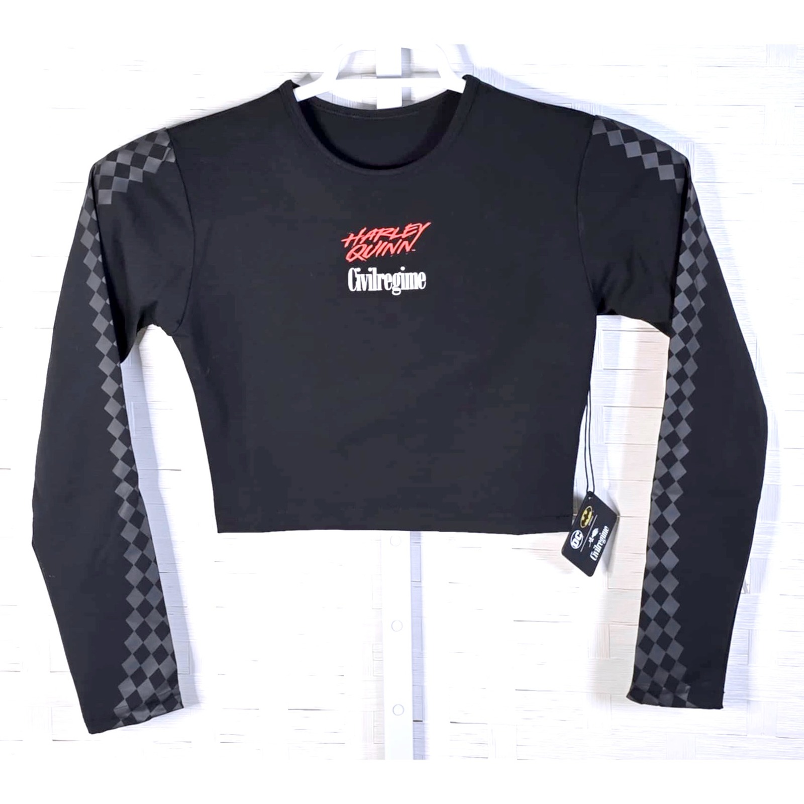 Civil Regime X Marvel Harley Quinn Crop Top Long Sleeve Size Medium