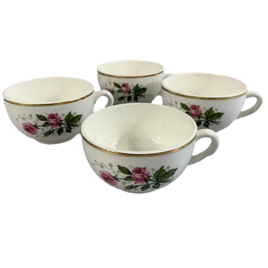Vintage Hall Superior Quality Heather Rose Teacups Set of 4