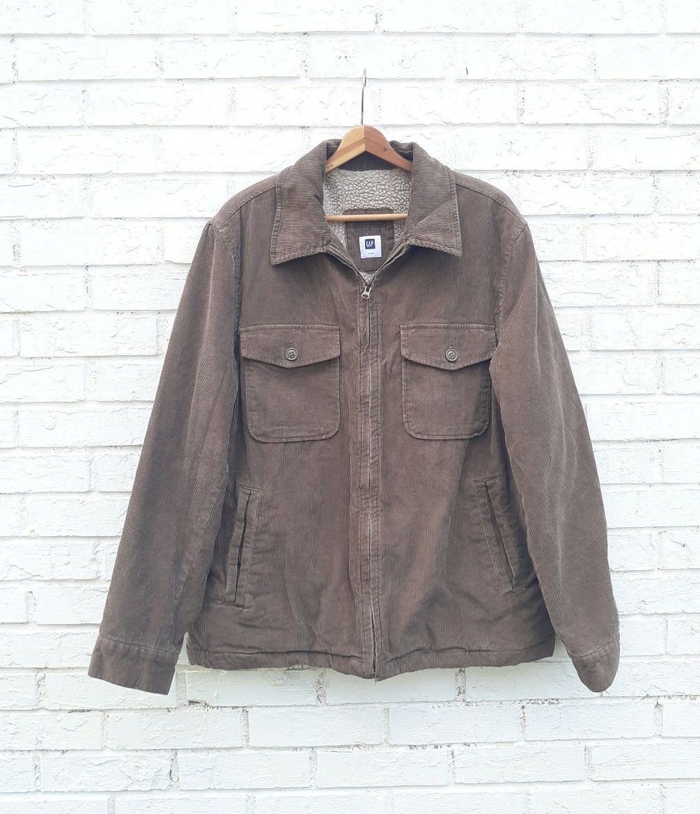Gap Y2K Corduroy Jacket Sherpa Lined Zip Up