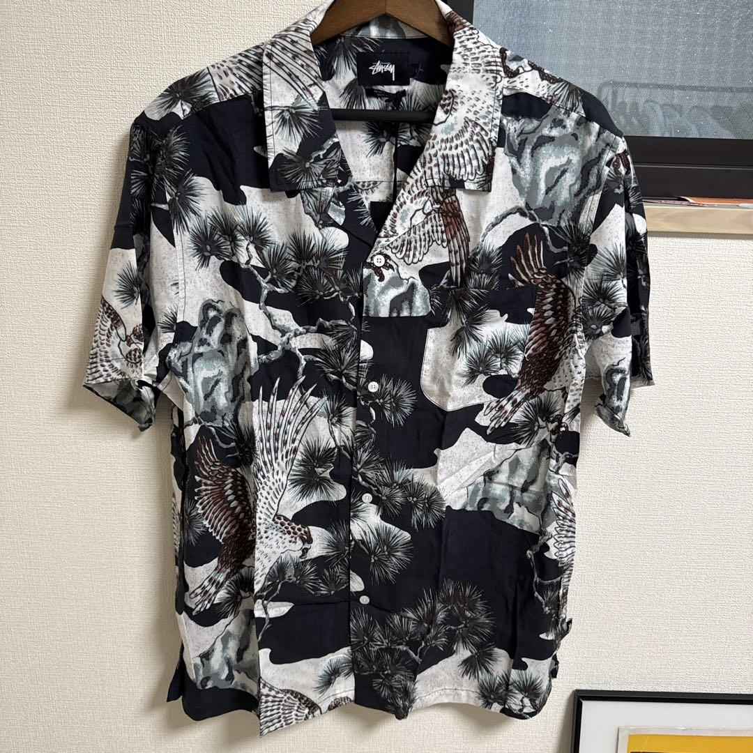 STUSSY Aloha Shirt Black L Japanese Pattern