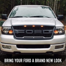 04-08 Raptor Style Aftermarket Grille for Ford F-150 with LED Grille Lights