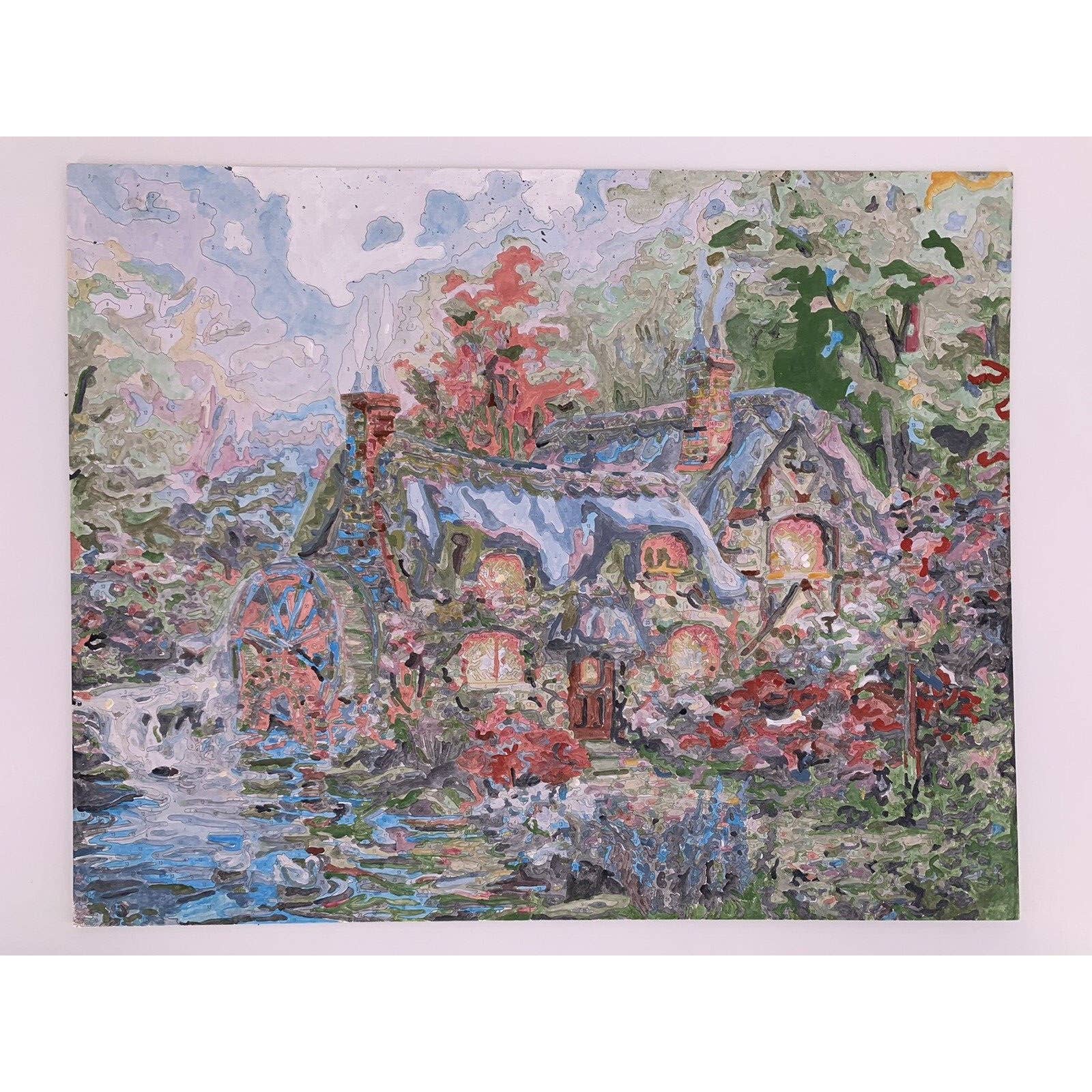 PLAID - PAINT BY NUMBER - Completed #21707 2014 - COTTAGE MILL 16 X 20 -