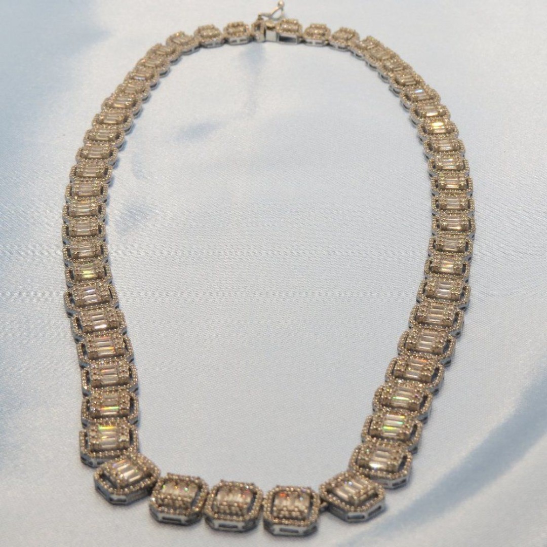 Sterling Silver & CZ Hand made necklace