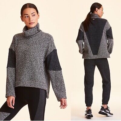 SET Alala Textured Retreat Boucle Knit cowl Sweater and Joggers