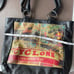 Tote Bag Cyclone Insiders Brand Black Leather Graphic Print Large Bag