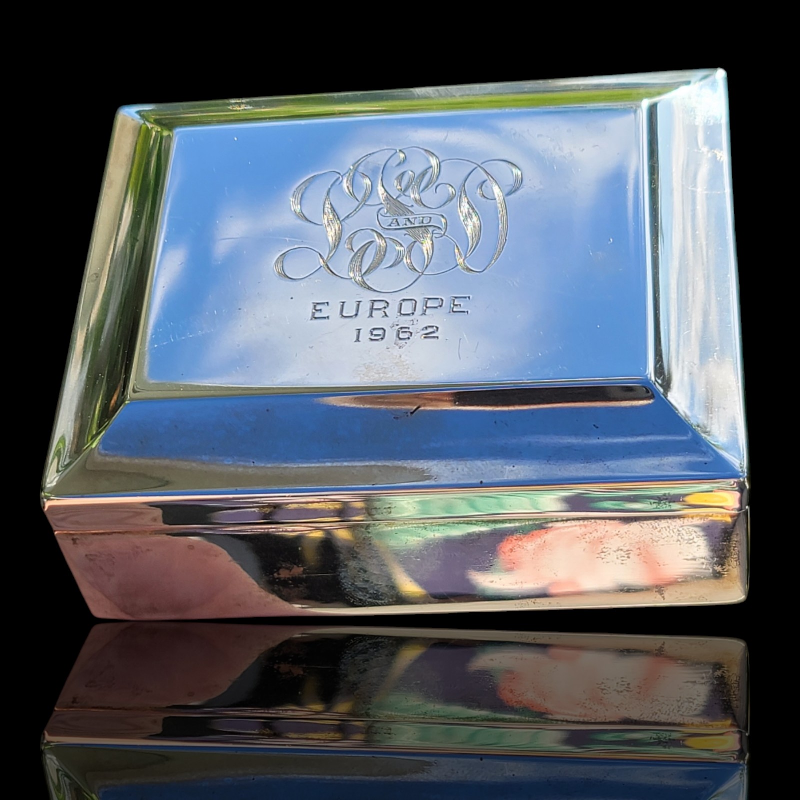 Vintage Gorham Sterling Silver Cigarette Humidor Box Engraved