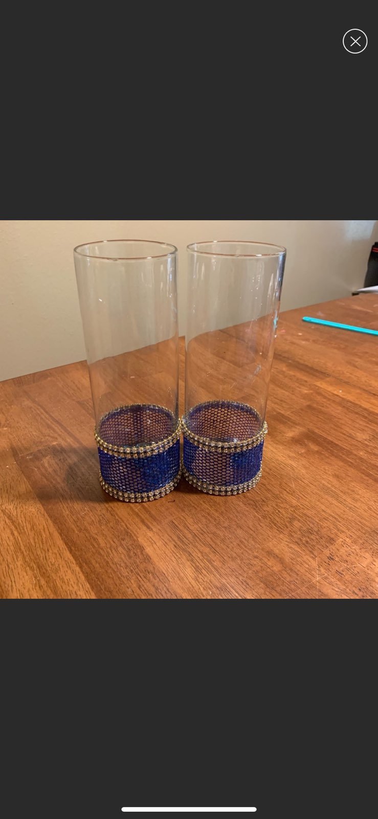 Blue and gold vases
