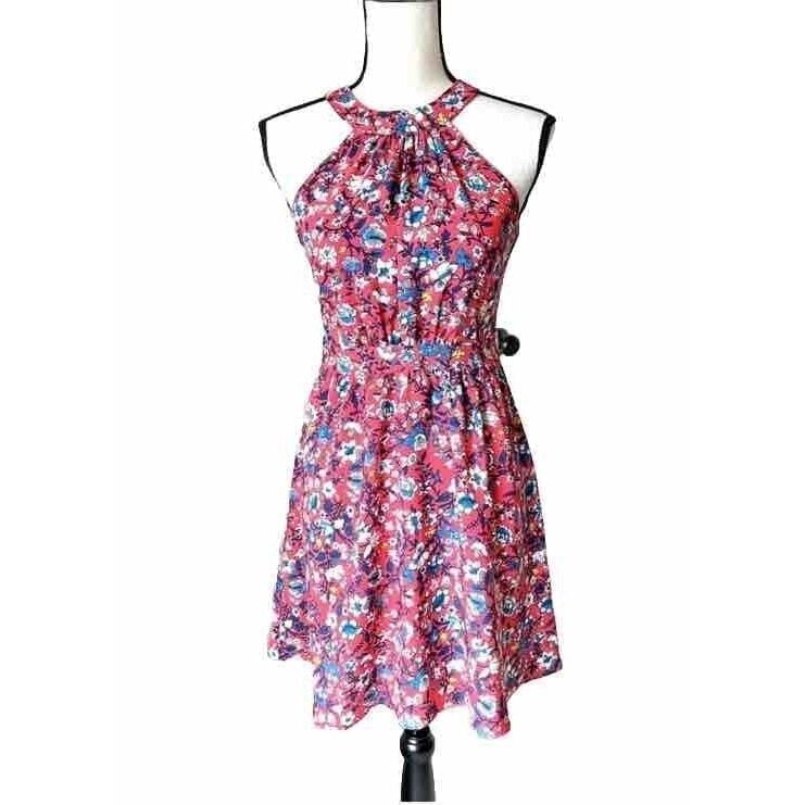 LOFT Petite Outlet Floral Halter Fit And Flare Dress—SZ. LP