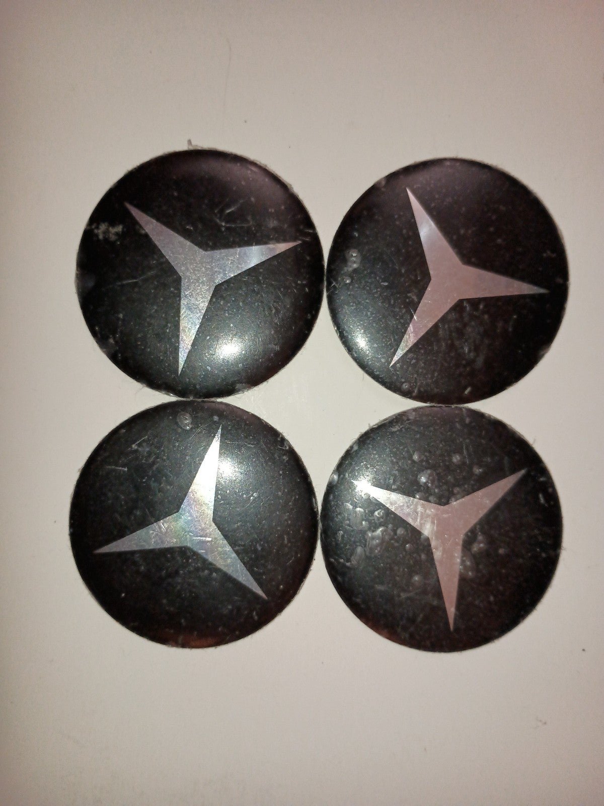 4-Mercedes Benz small wheel center aluminum stickers