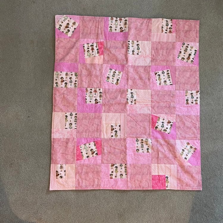Handmade Pink Baby/Child Quilt 40 by 34
