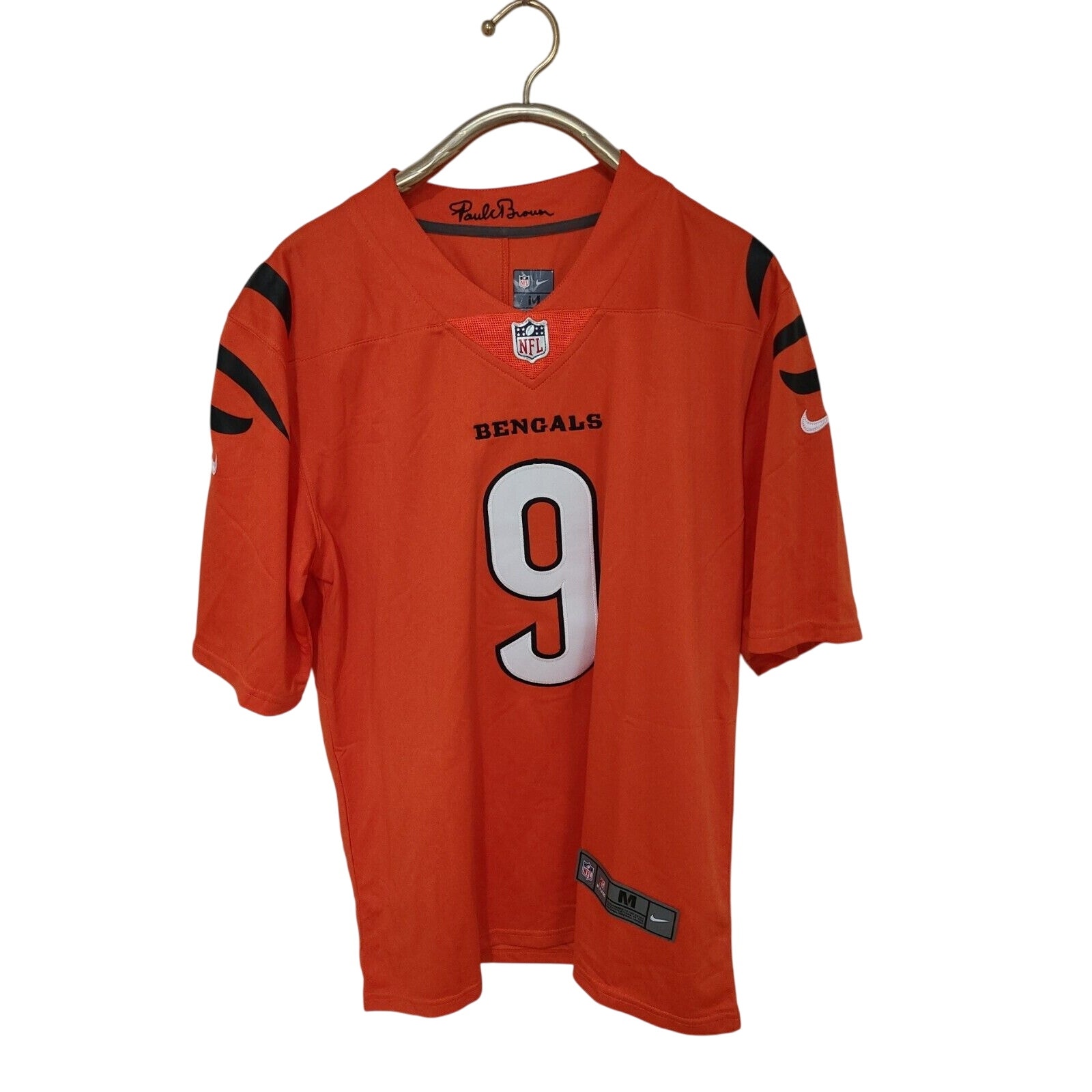 Joe Burrow 9 Cincinnati Bengals Orange Nike NFL jersey Sz M