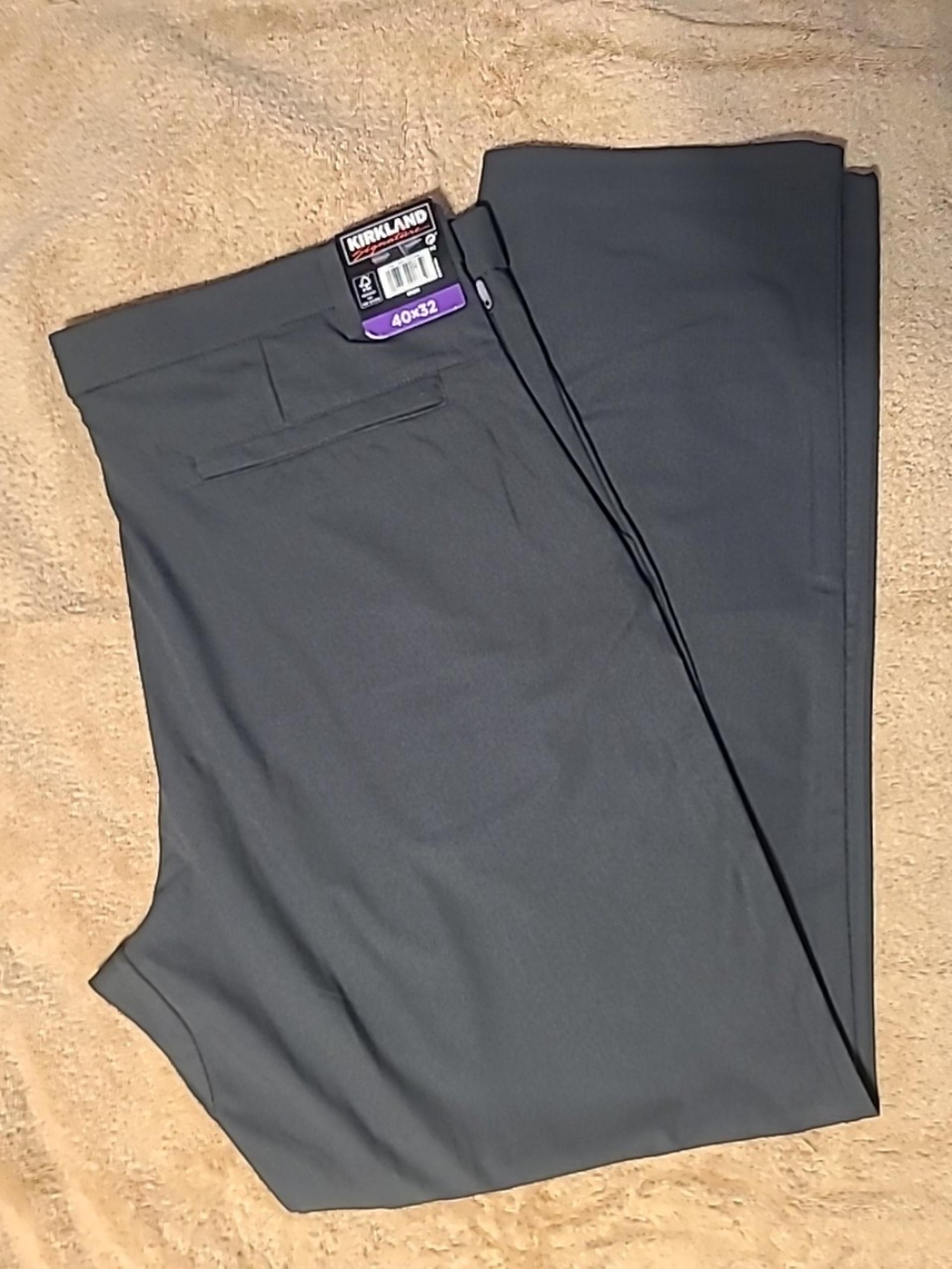 Men's Kirkland Signature Stretch Comfort Waistband Performance Pant 40x32 Iron