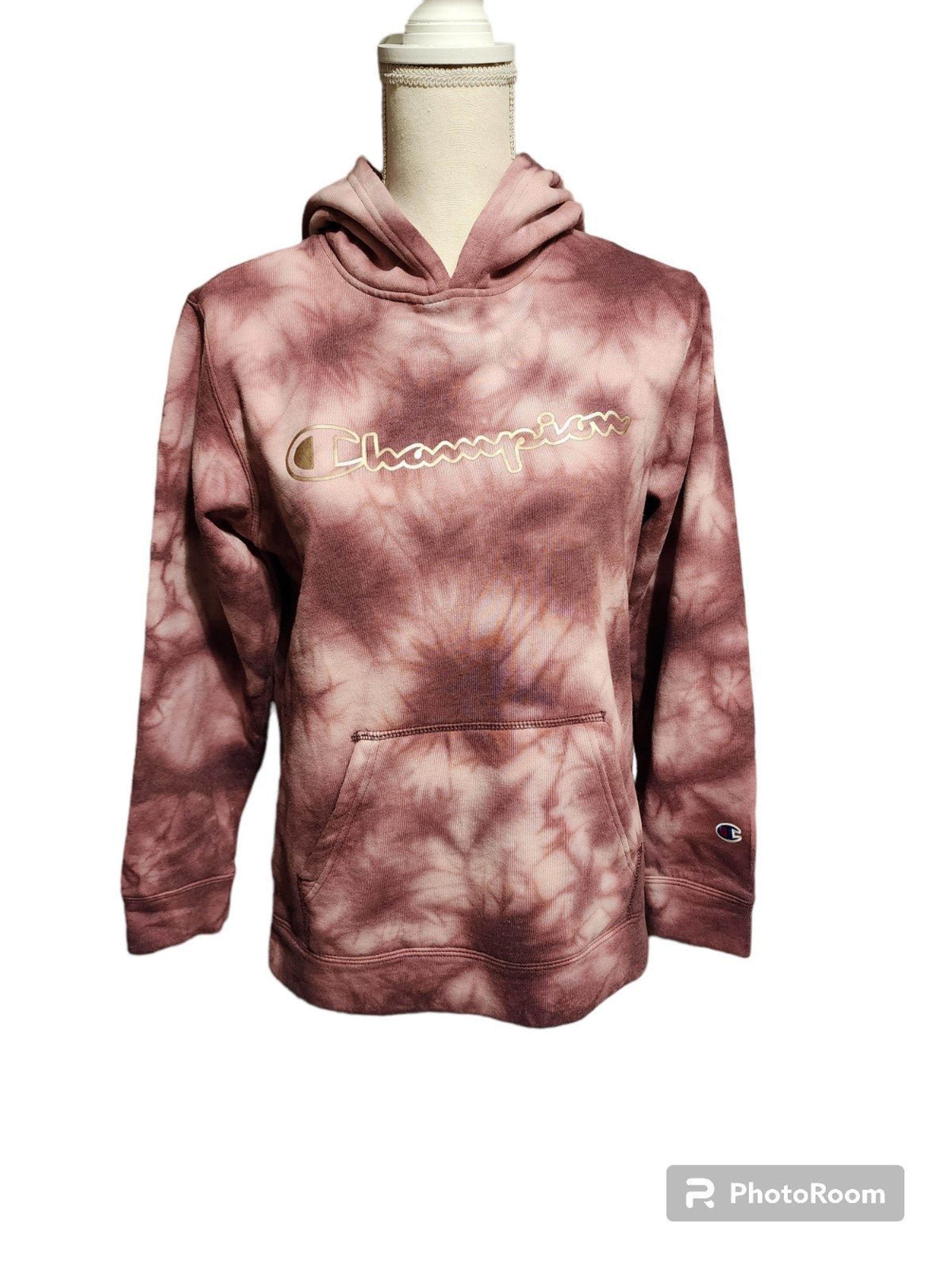 Champion pink tie dye fleece lined hoodie