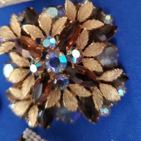 Topaz gold clad Brooch