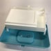 Vintage Caboodles Blue White Tiered Makeup Travel Case Model 5626 With Mirror