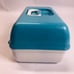 Vintage Caboodles Blue White Tiered Makeup Travel Case Model 5626 With Mirror