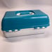 Vintage Caboodles Blue White Tiered Makeup Travel Case Model 5626 With Mirror