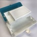 Vintage Caboodles Blue White Tiered Makeup Travel Case Model 5626 With Mirror