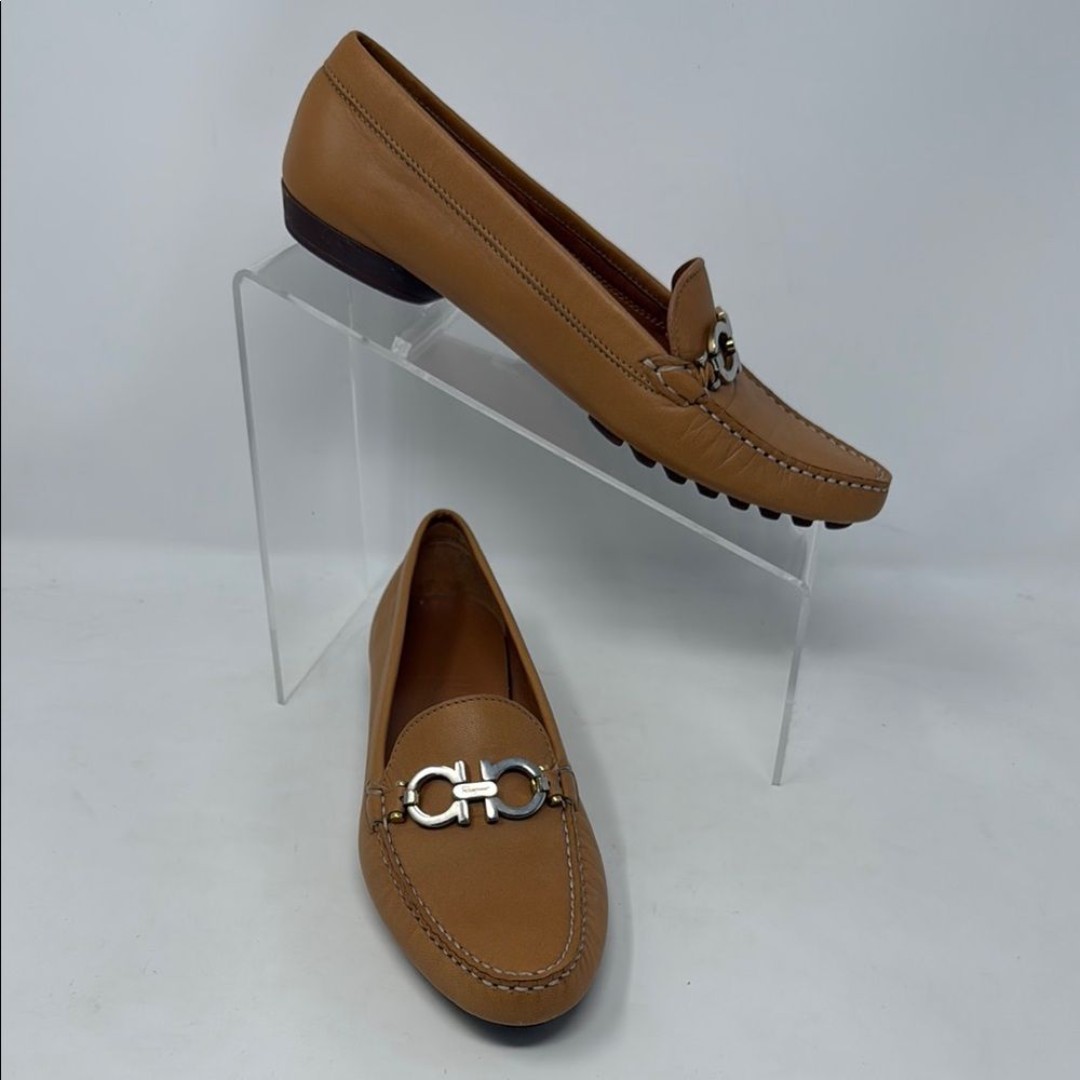 Salvatore Ferragamo Tan Flats Timeless Elegance Comfort Business Career