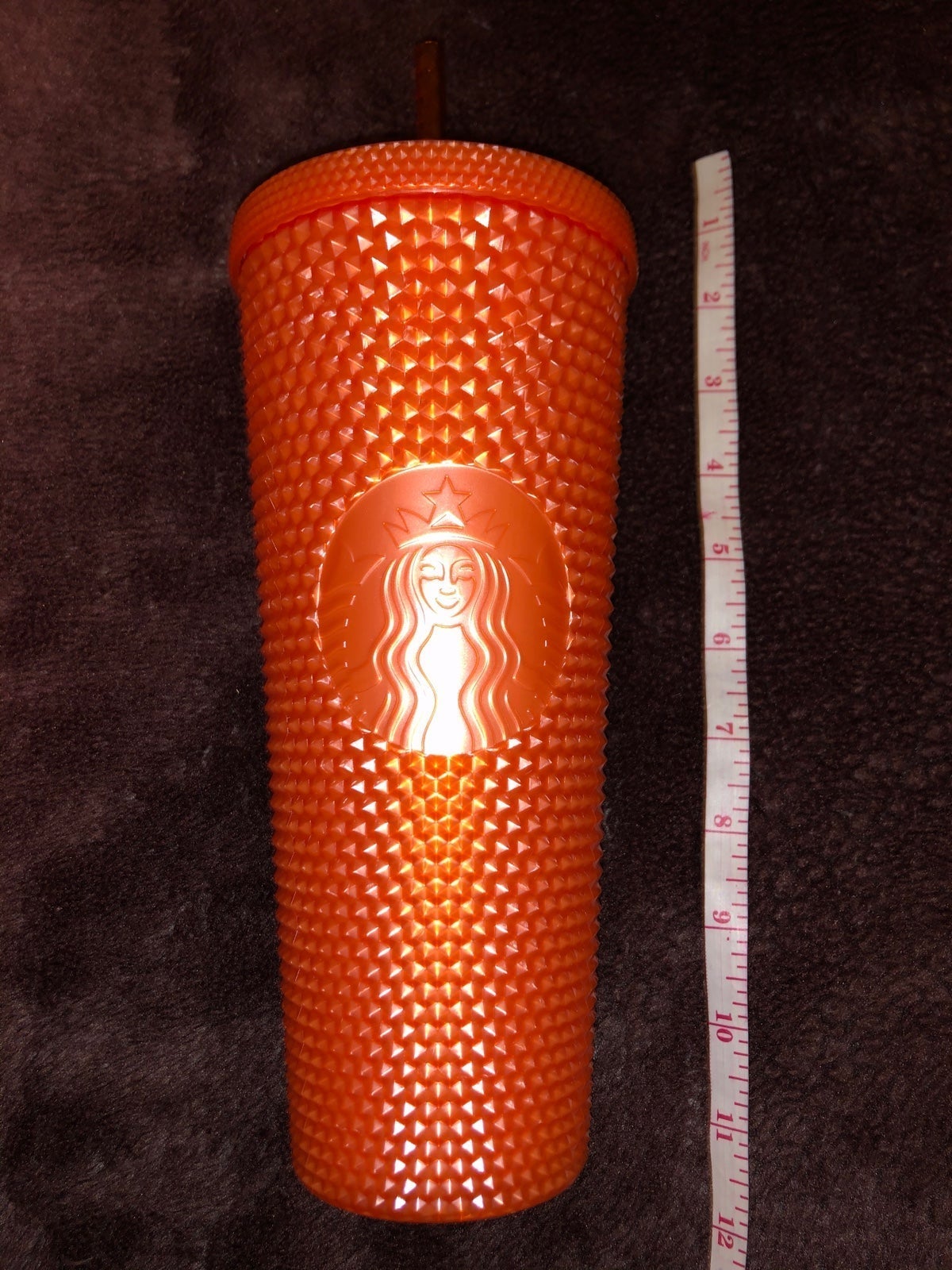 (1) Brand New 2022 Halloween Starbucks Venti Orange studded tumbler (24 oz)
