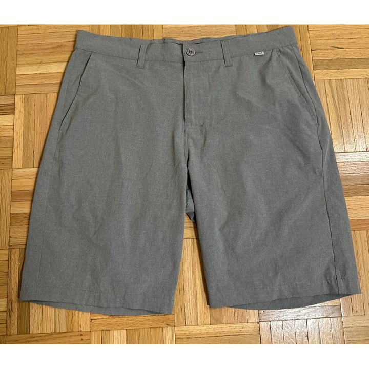 Travis Mathew Golf Shorts Mens 34 Gray Proceed With Caution Performance Stretch