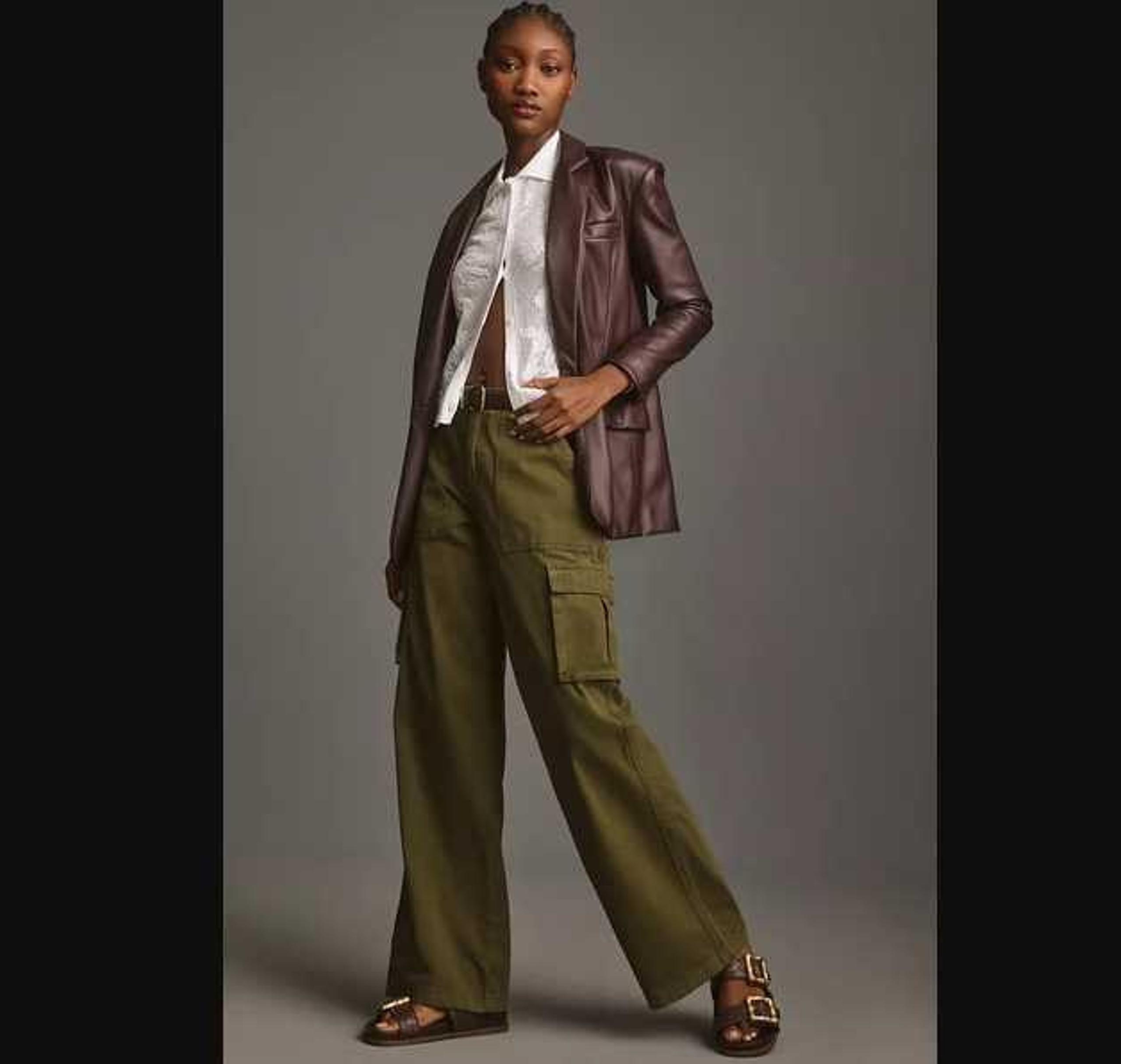 New women's M Anthropologie x Sanctuary reissue cargo pants in Moss Green
