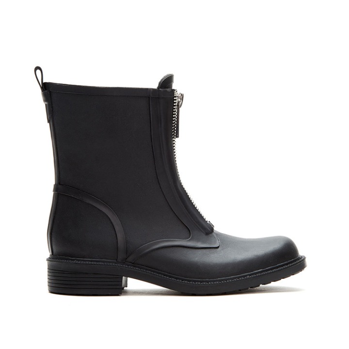 Clearance Low Cut Rubber Rain Boots with Zipper Ankle Gumboots