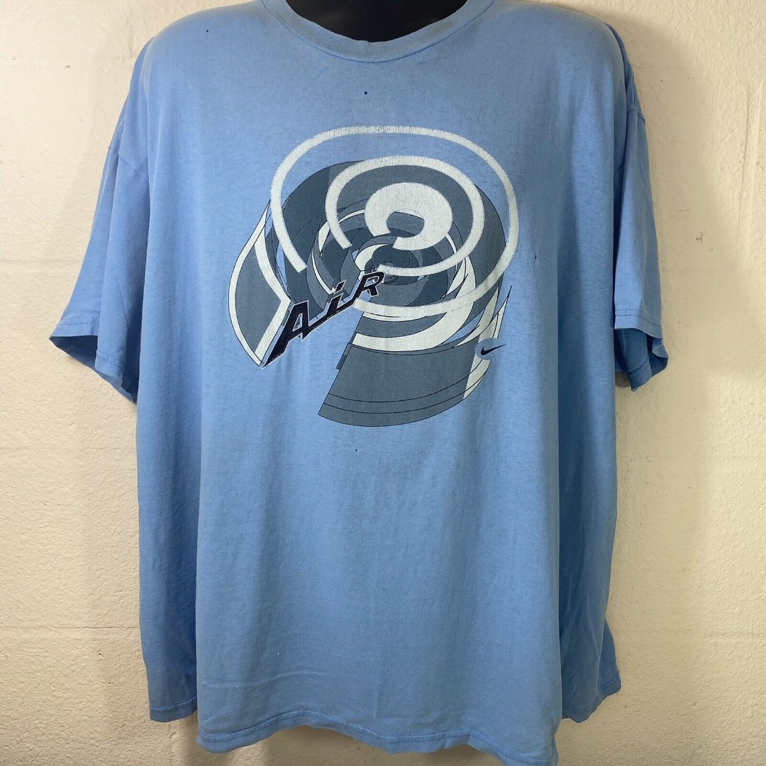 Vintage Nike Air Men's Short Sleeve Graphic Tee T-Shirt Size 2XL Baby Blue