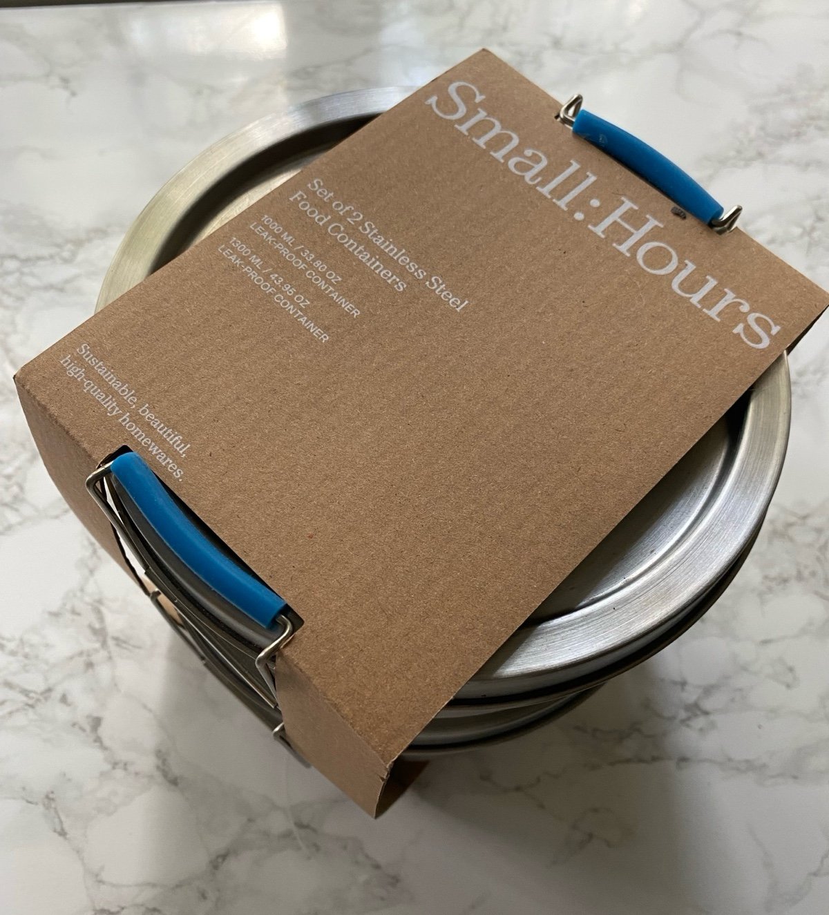 Anthropologie Small Hours two stainless steel food containers bento box standley