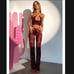 NWT white fox boutique set in pink flame