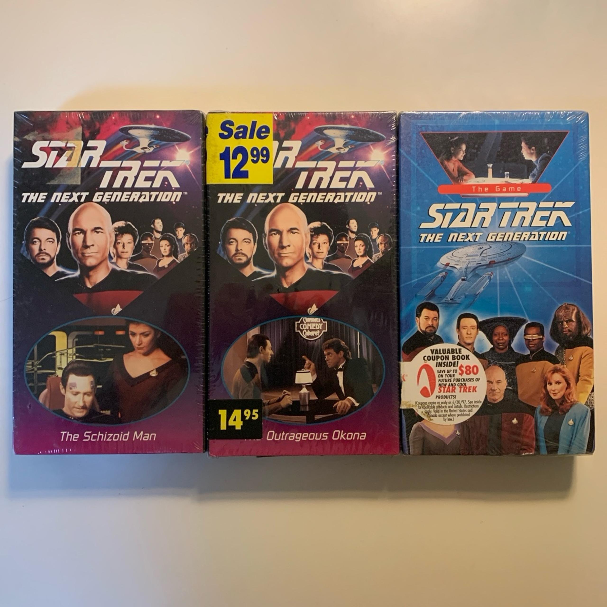 Star Trek The Next Generation Lot of 3 Vintage VHS Tapes New/Sealed from 80s/90s