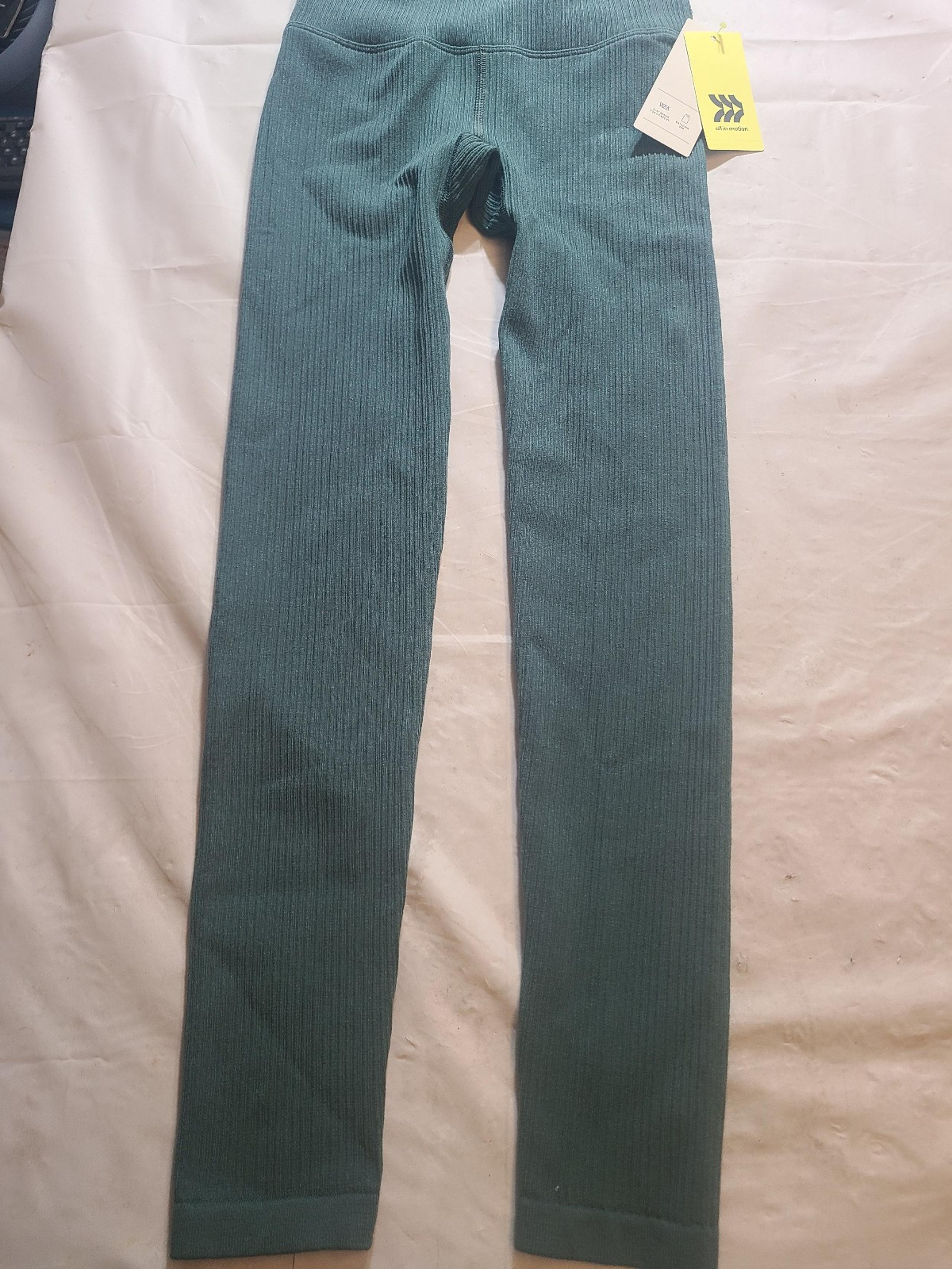 Women's Seamless High-Rise Ribbed Leggings All In Motion' Green Size XS