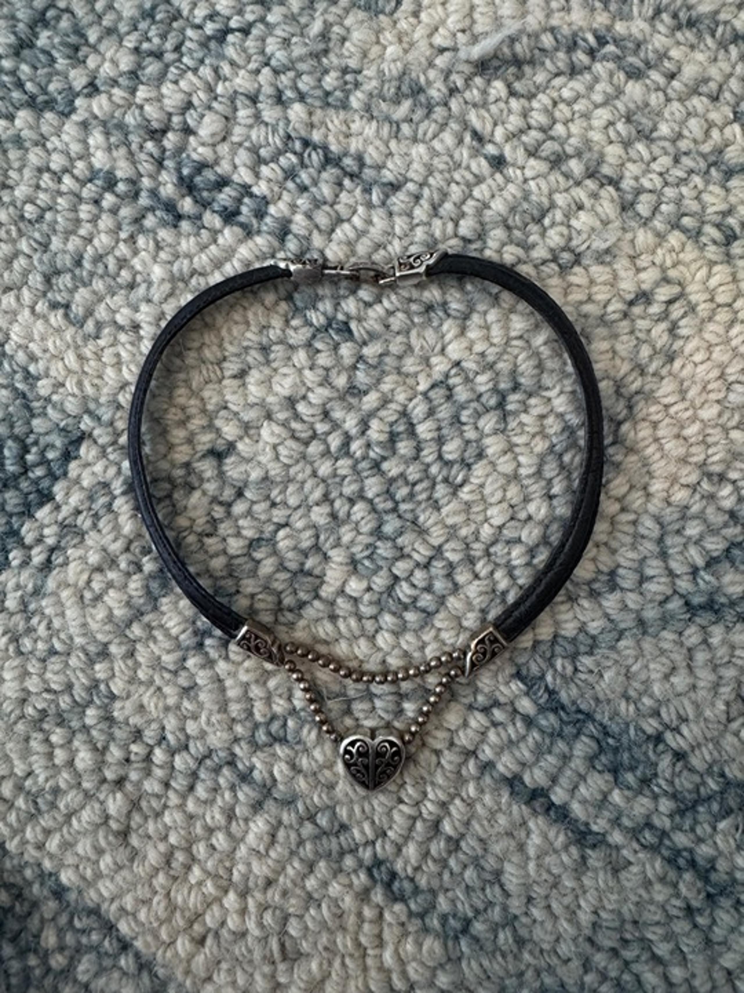Brighton Womens necklace black leather