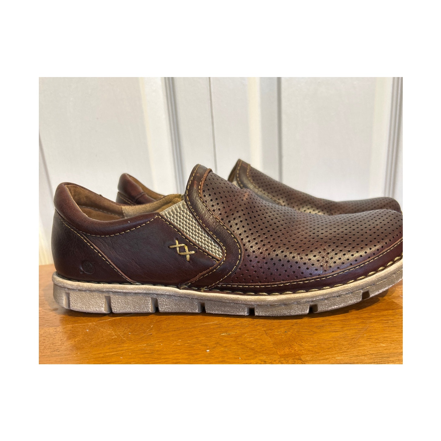 Born Sawyer Embossed Leather Slip on Loafers