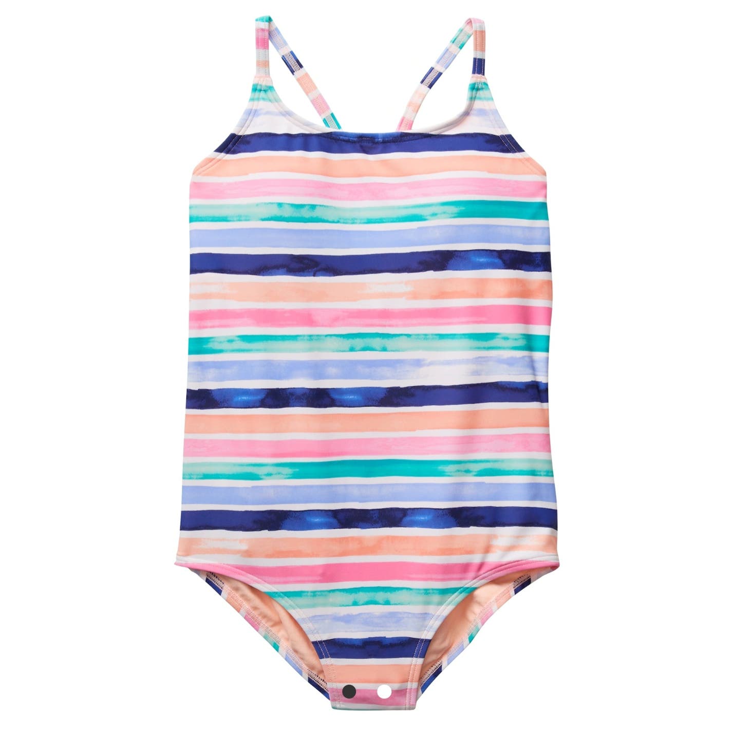 NWT Athleta Girl One Piece Swimsuit - MEDIUM 8-10 - beachy keen stripe - M 8-10