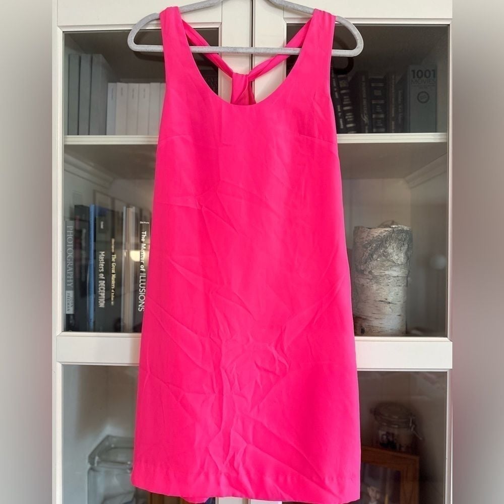 J.Crew Factory Hot Pink Dress size 0 hot pink neon Barbie inspired dress EUC