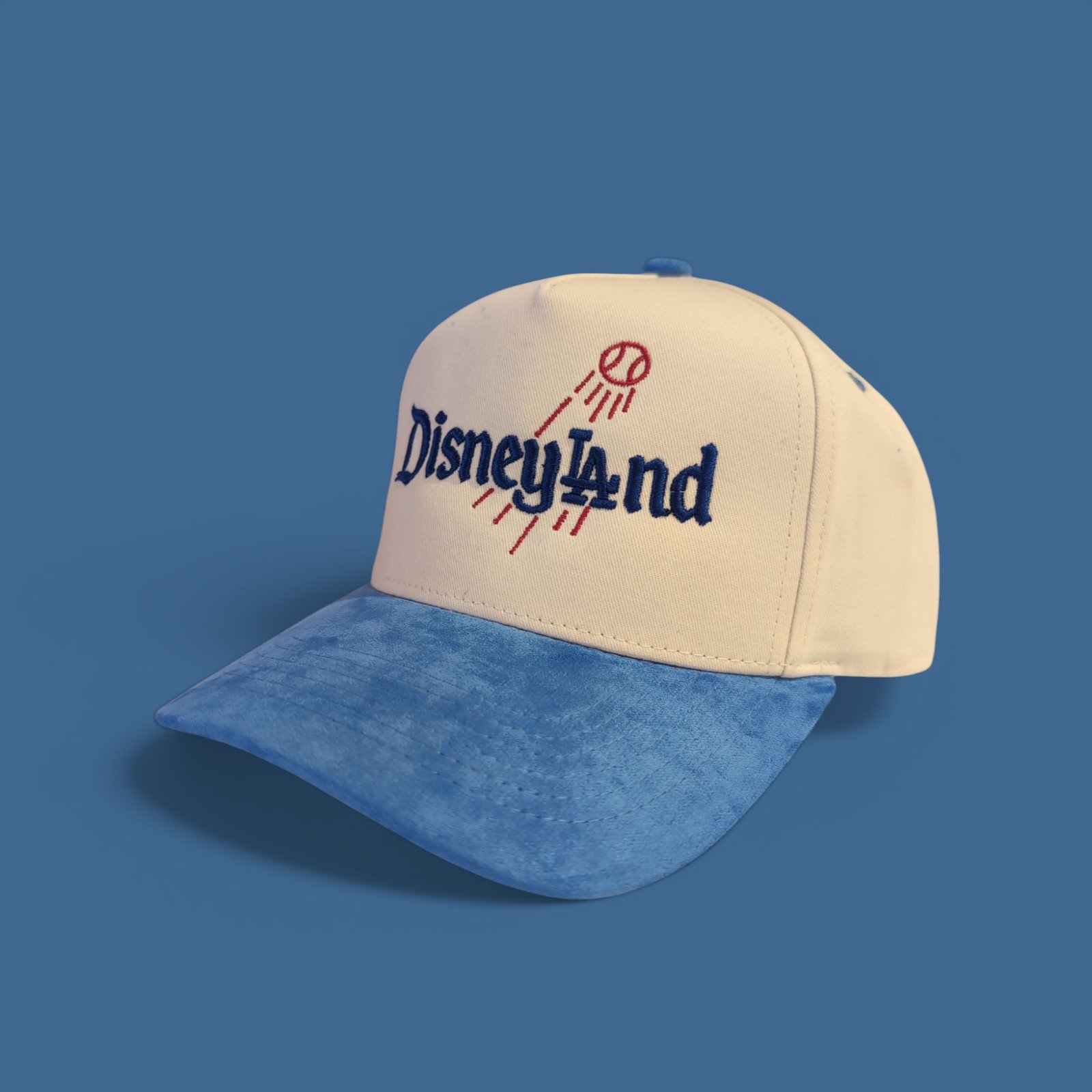 Snapback Hat - Disneyland - LA Dodgers inspired Suede Embroidered Adjustable