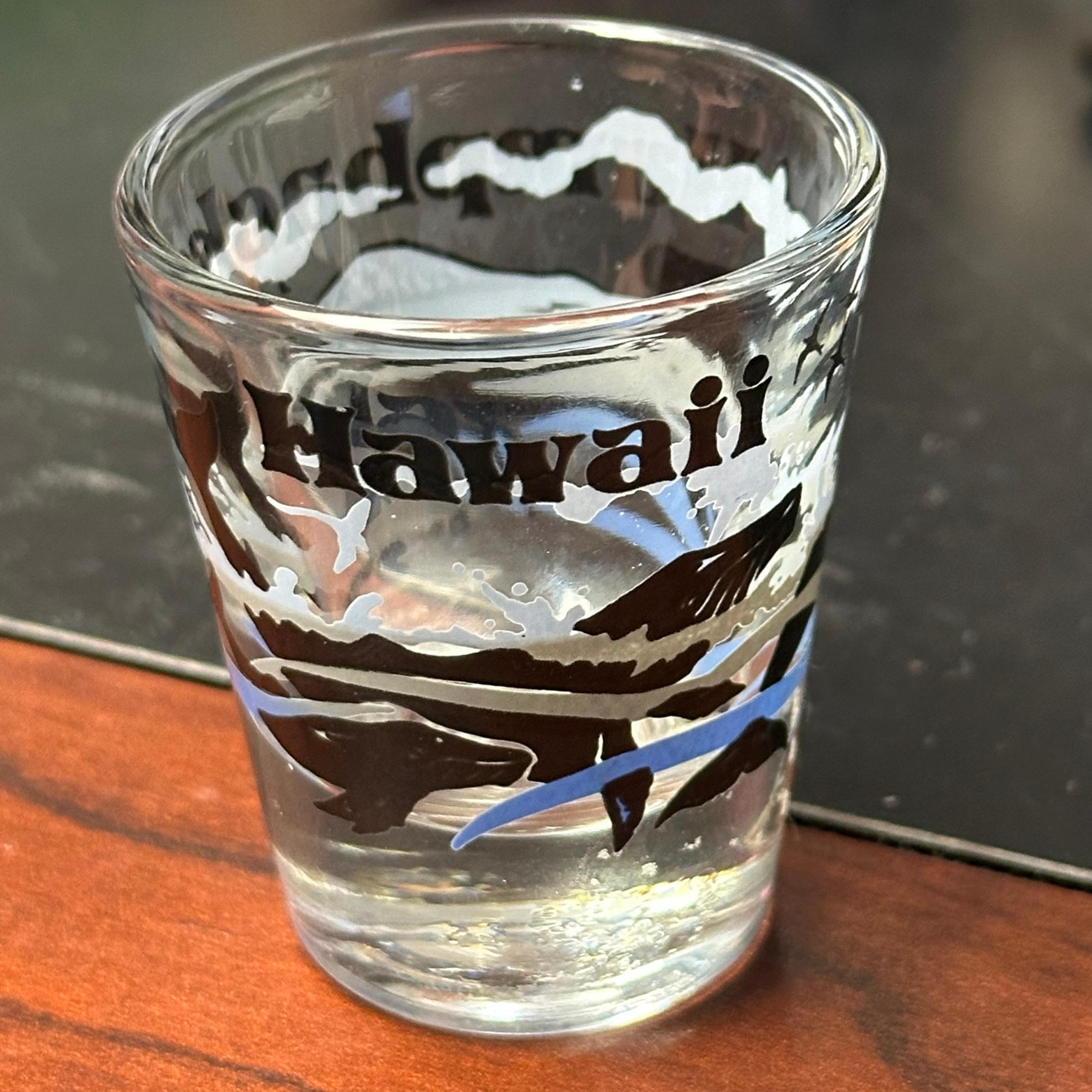 Hawaii Humpback Whale Shot Glass 1994 GDH Humpbacks Libbey
