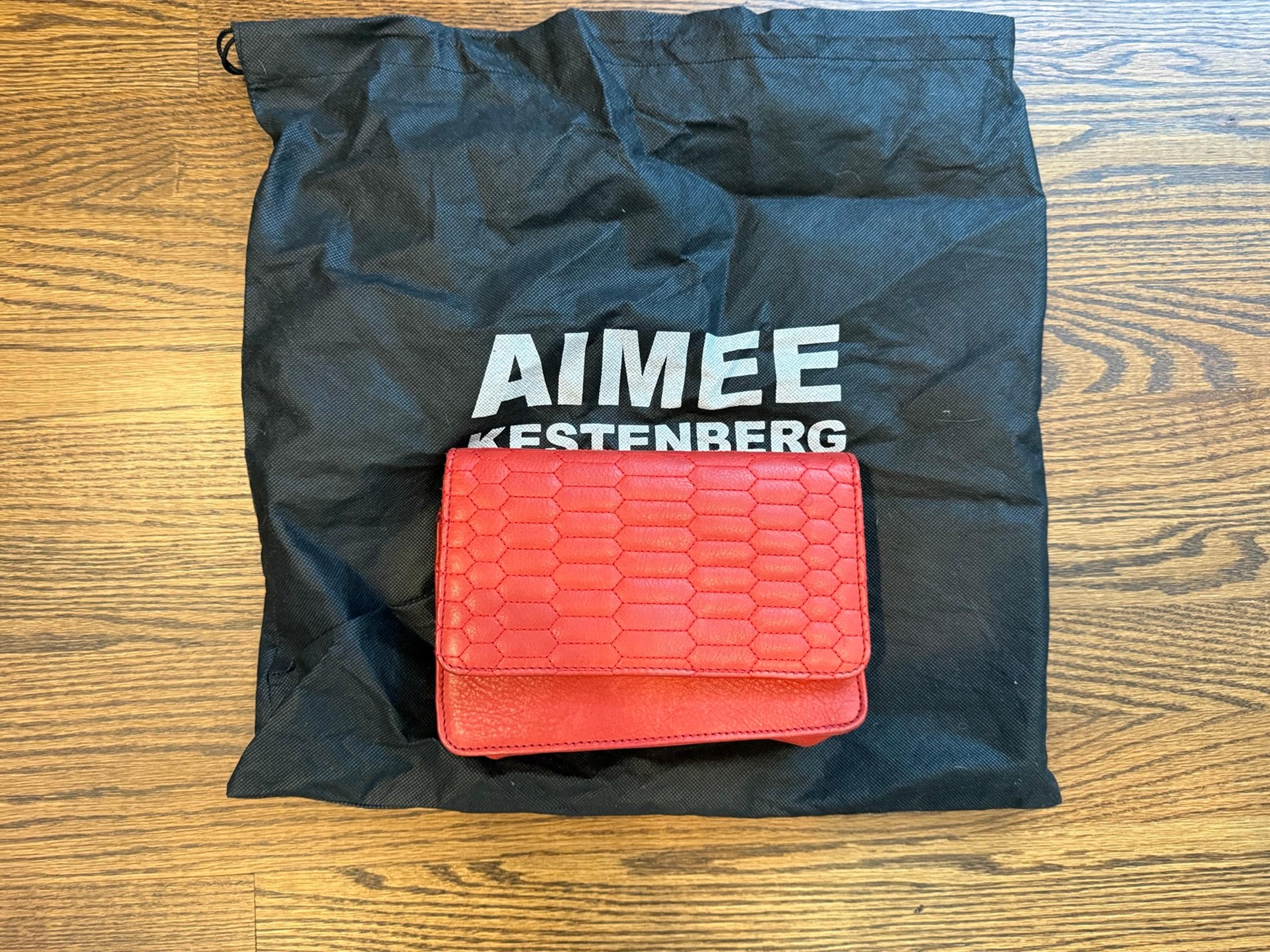 NWOT Aimee Kestenberg Alexis Ii Crossbody Bag Lipstick Red Hatch Weave Size: OS