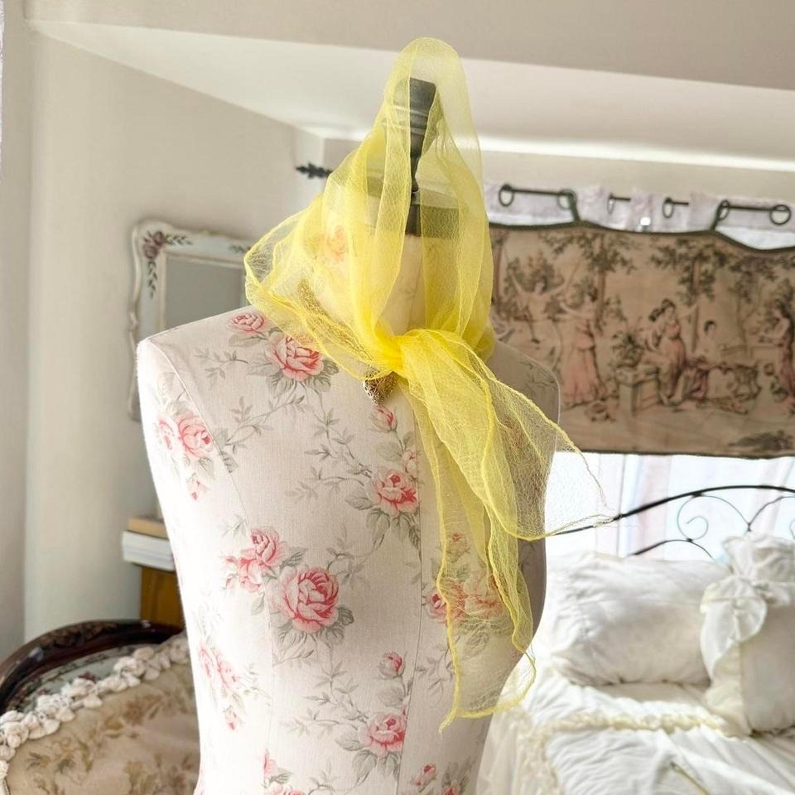 vintage sheer yellow scarf