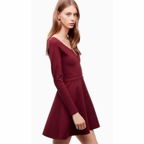SUNDAY BEST by Aritzia Sparrow Maroon Red Dress Fit & Flare