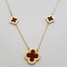 Rachel Zoe Clover Necklace Yellow Gold Plate Sterling Silver