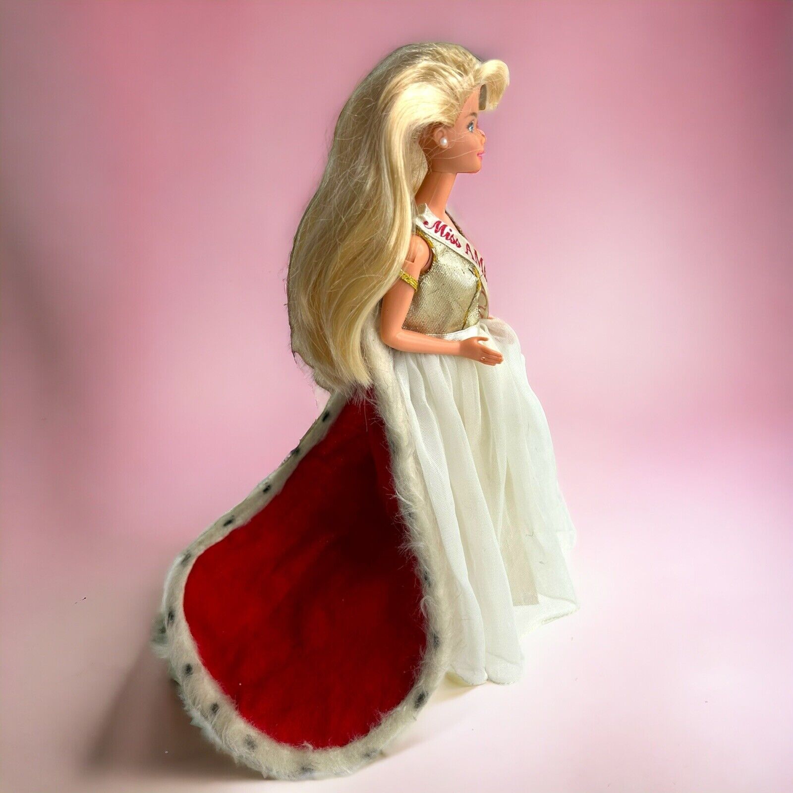 Barbie QUICK CURL Miss America Dress Cloak Roses Tiara Vintage 1972 No Doll