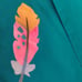 Vintage Elisa teal silk with feather details jacket boho